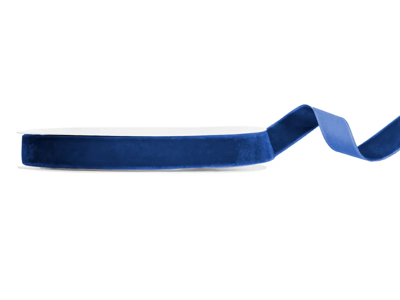 DE SEZON - BANDA VELUR, Velur ribbon, navy blue, 15mm/10m TW15-074