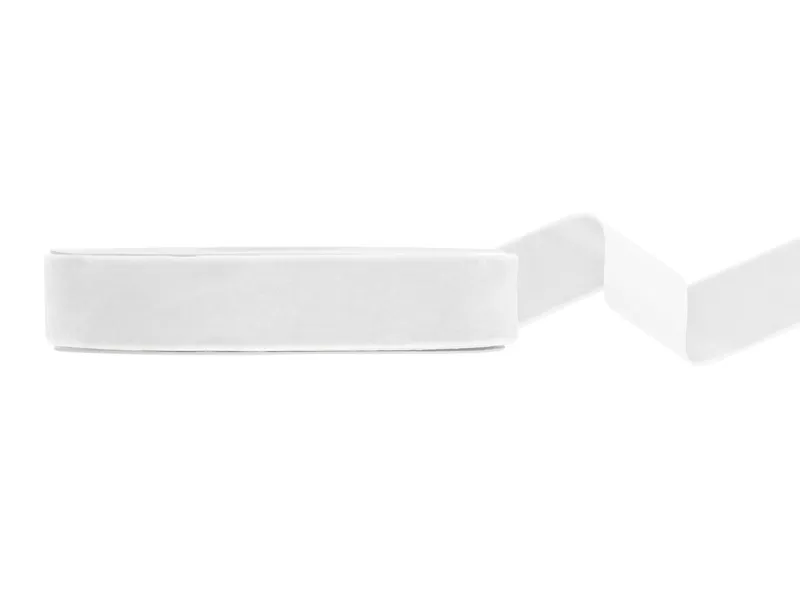 Fundite, Panglici , Benzi Craciun - BANDA VELUR, Velur ribbon, white, 25mm/10m TW25-008