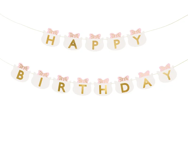 Bannere/ Ghirlande/ Cordoane - BANNER Happy Birthday Cats, 2.8cm, mix GRL113