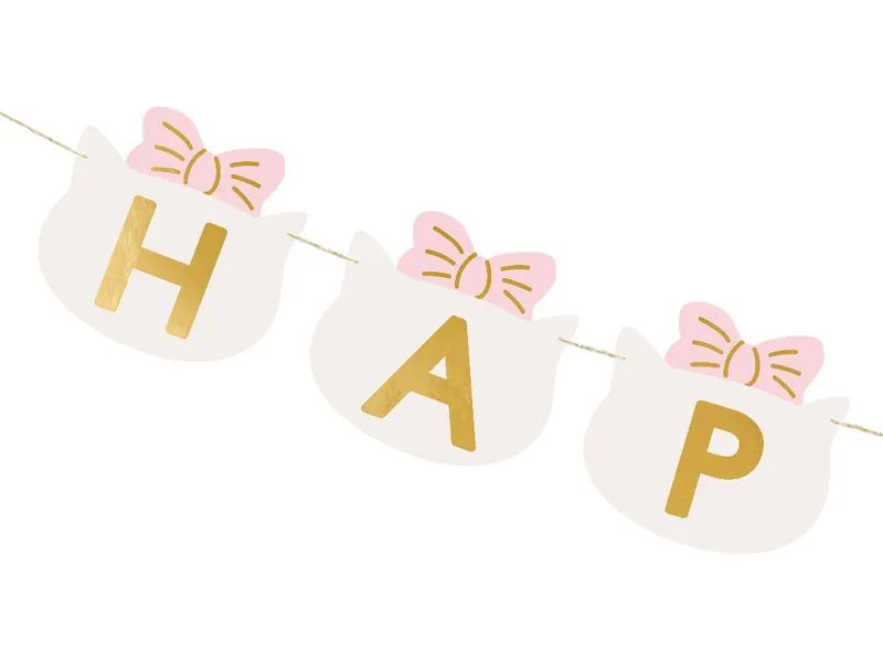 BANNER Happy Birthday Cats, 2.8cm, mix GRL113 [1]