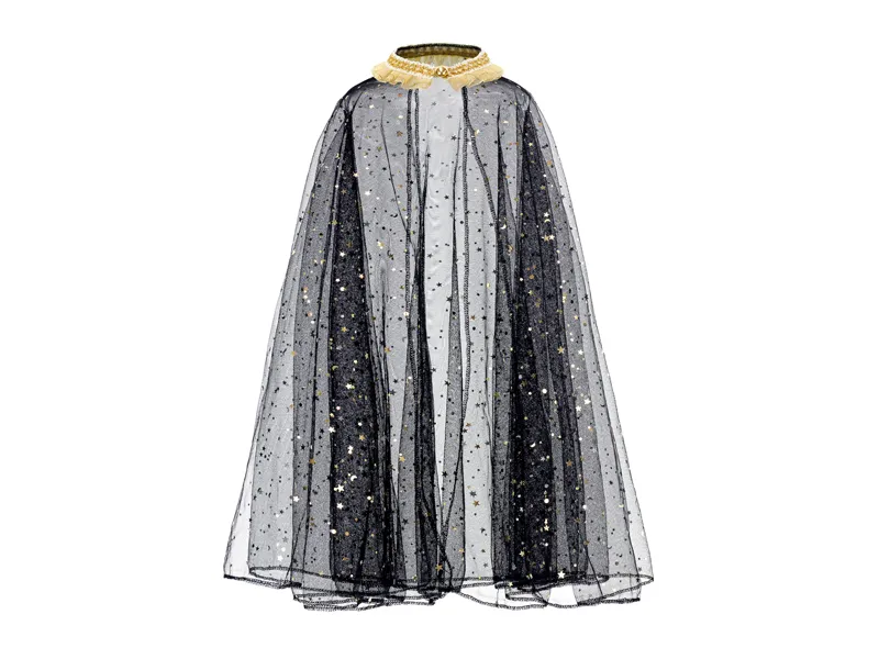 Halloween - CAPA PENTRU FETE 3-7 ANI, NEAGRA CU MODELE AURII STR2-010