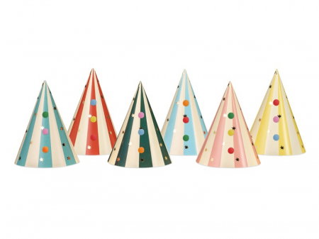Import - PD COIF DIN CARTON Hats with Pompoms, 16cm, mix 6/set CPP34