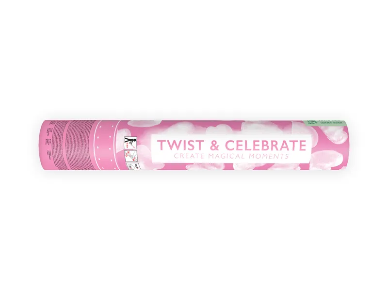 PD CONFETTI CANNON with hearts, white, 28cm TUKW28 [1]