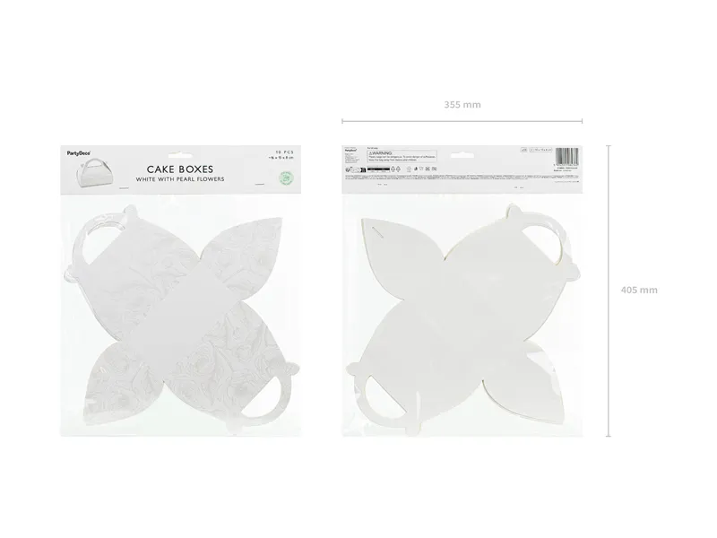 PD CUTIE, Cake boxes, Pearl branches, 16x15x8cm. white 10/SET PUDCS22-008 [2]