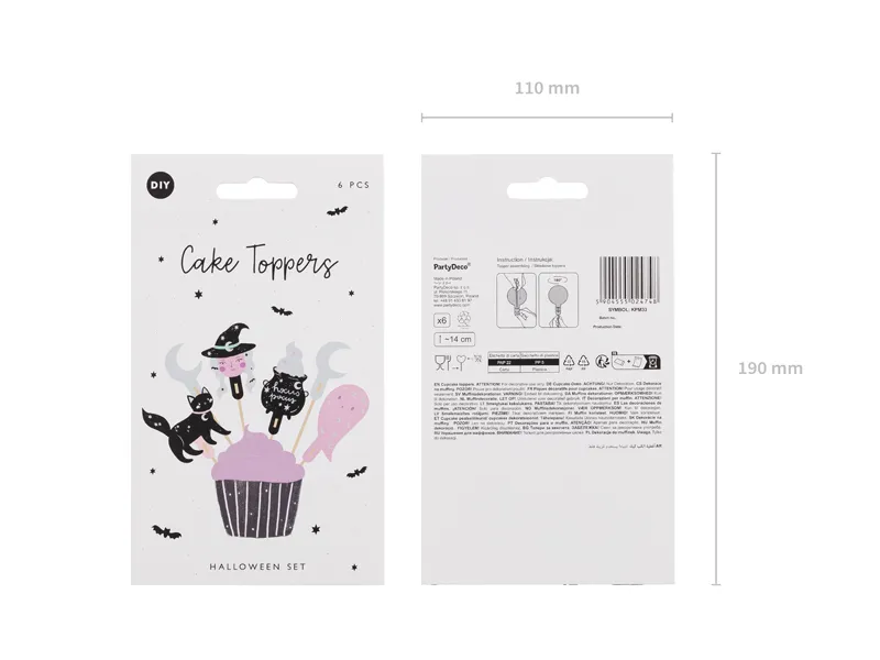 DECORATIUNI PENTRU TORT Halloween, 14cm, mix 6/set KPM33 [5]