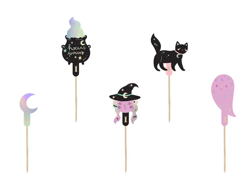ARTICOLE PARTY - DECORATIUNI PENTRU TORT Halloween, 14cm, mix 6/set KPM33