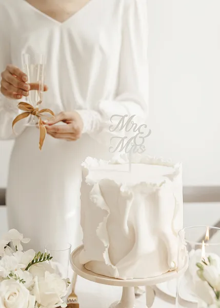 DECORATIUNI PENTRU TORT MR&MRS, Acylic Cake, white, 16,5cm KPT81-008 [2]