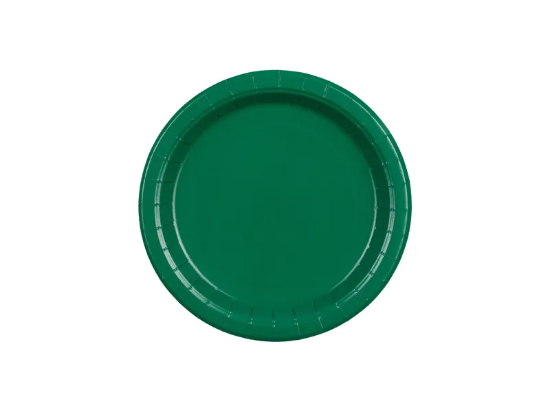Servetele/ Farfurii/ Pahare/ Paie Craciun - FARFURII CARTON dark green, 18cm, 6/set TPP90-012C