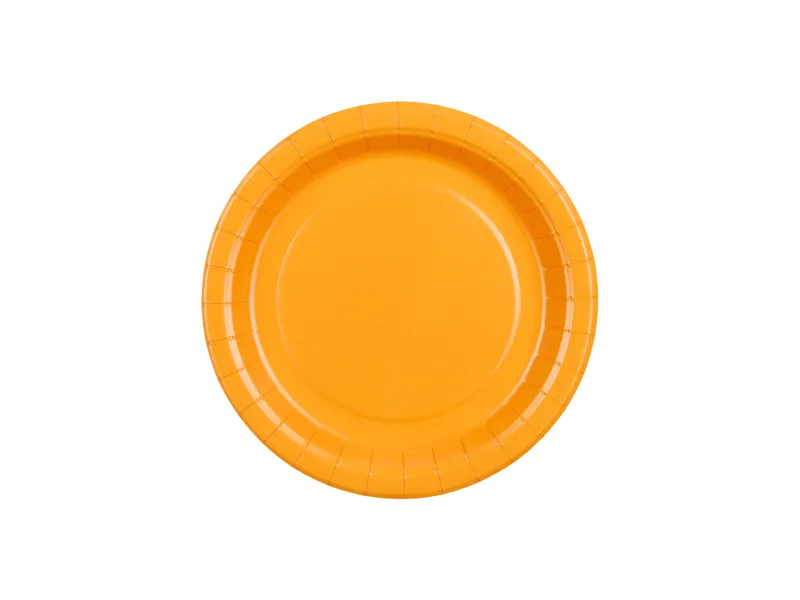 Farfurii/ Pahare/ Servetele/ Paie/ Tacamuri/ Fete masa - FARFURII CARTON light orange, 18cm, 6/set TPP90-005J