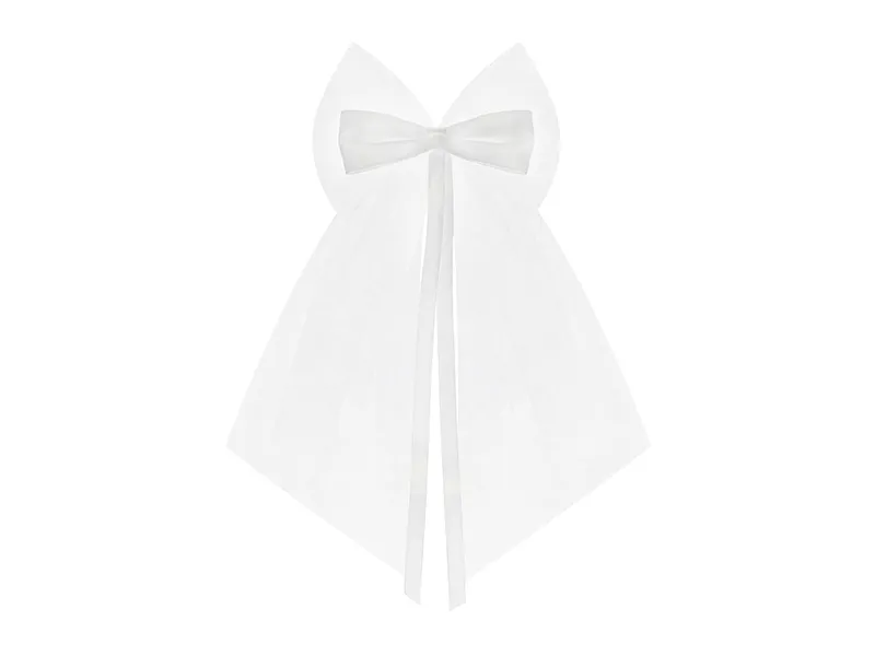 Botezuri, Gender reveal - PD FUNDITA DECOR PETRECERE DIN TUL SI SATIN 2/SET 18CM ALBA KOK-008