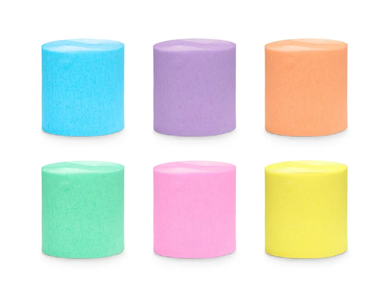 RECHIZITE SCOLARE IPB - PD HARTIE CREPONATA PASTEL RAINBOW MIX, 5CM/10M, 6/SET KRES6