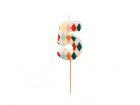 ARTICOLE PARTY - PD LUMANARI TORT Birthday candle, Number 5, Rhombus, 5.5cm, mix SCU15-5