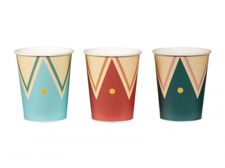 Farfurii/ Pahare/ Servetele/ Paie/ Tacamuri/ Fete masa - PD PAHARE CARTON Circus Cups, mix, 220ml 6/SET KPP92-EU3