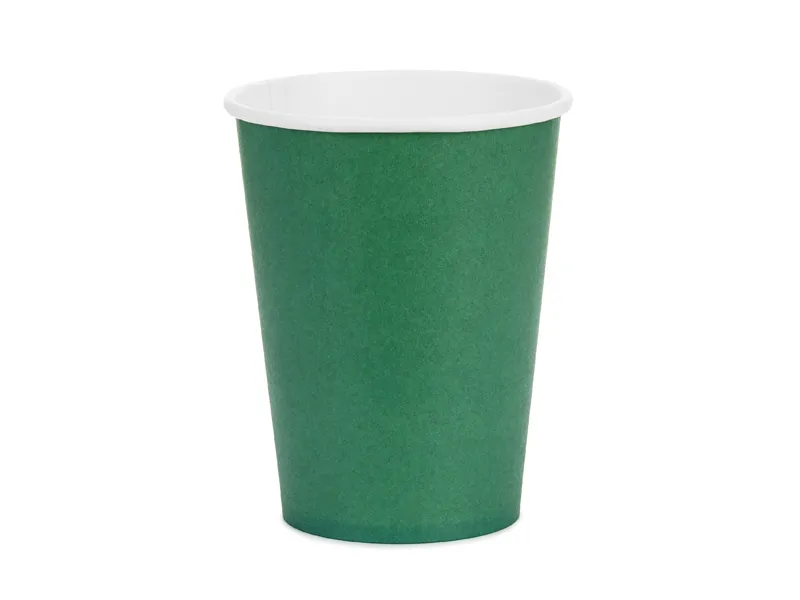 Servetele/ Farfurii/ Pahare/ Paie Craciun - PAHARE CARTON dark green, 250ml, 6/set KPP90-012C-EU3