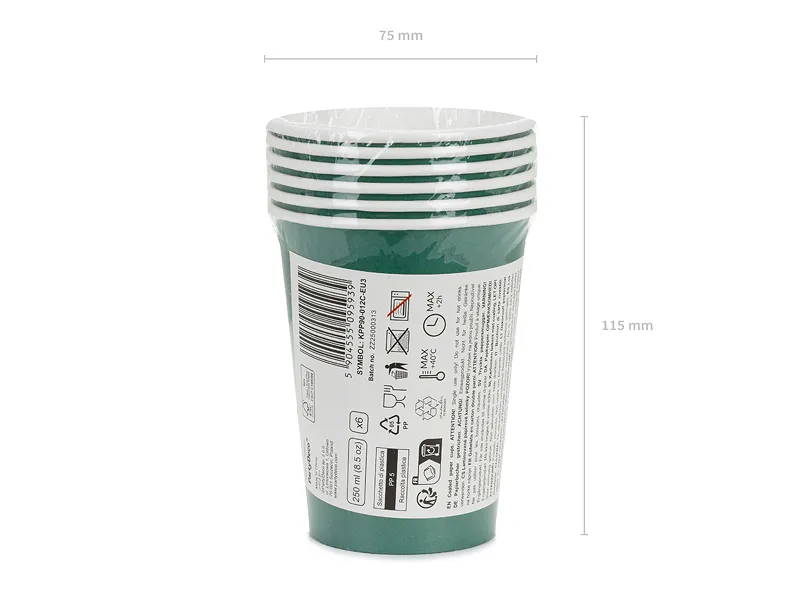 PAHARE CARTON dark green, 250ml, 6/set KPP90-012C-EU3 [5]