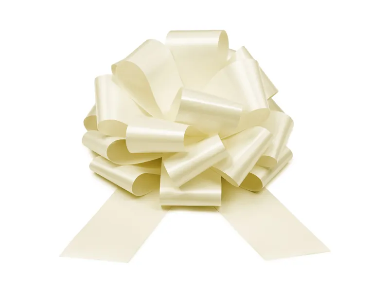 Botezuri, Gender reveal - PD PANGLICA DECORATIVA, Bow off-white, 30cm KOZ1P-008Z