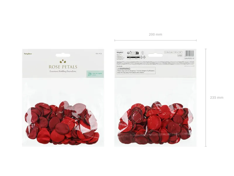 PD PETALE TRANDAFIR, satin, rosu-visiniu 100/SET PLRD2-100 [4]