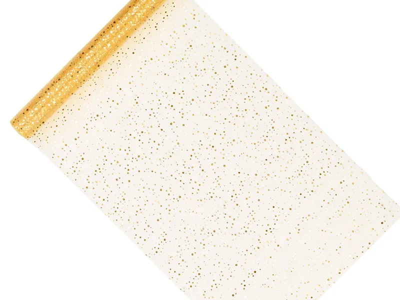 Botezuri, Gender reveal - PD ROLA DECORATIVA, ORGANZA GLITTER AURIU 0.36x9M ORG-019