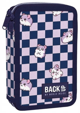 Penare, Etuiuri, Necessaire - Penar Echipat 2 Fermoare BackUp Chessboard Hamsters