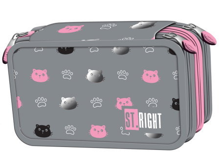 Penare, Etuiuri, Necessaire - Penar Echipat 3 Fermoare St.Right Kitty Paw 301049