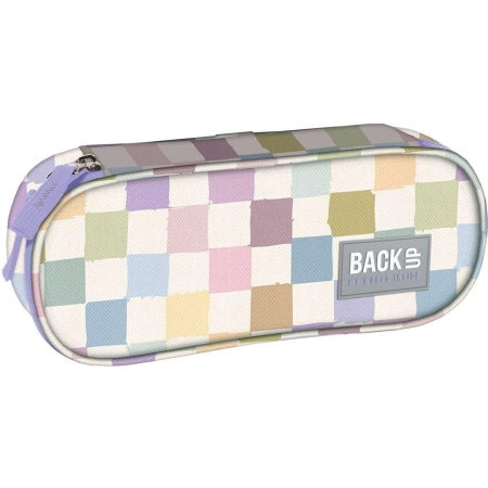Penare, Etuiuri, Necessaire - Penar Neechipat 1 Fermoar BackUP Pastel Checkered