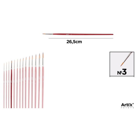PICTURA SI ARTA - Pensulă Profesională IPB Vârf Sintetic Rotund Nr.3 PP347-04 la Bucată - Artix Paints