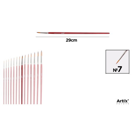 PICTURA SI ARTA - Pensulă Profesională IPB Vârf Sintetic Rotund Nr.7 PP347-08 la Bucată - Artix Paints
