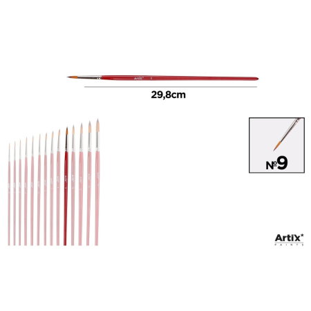 PICTURA SI ARTA - Pensulă Profesională IPB Vârf Sintetic Rotund Nr.9 PP347-10 la Bucată - Artix Paints