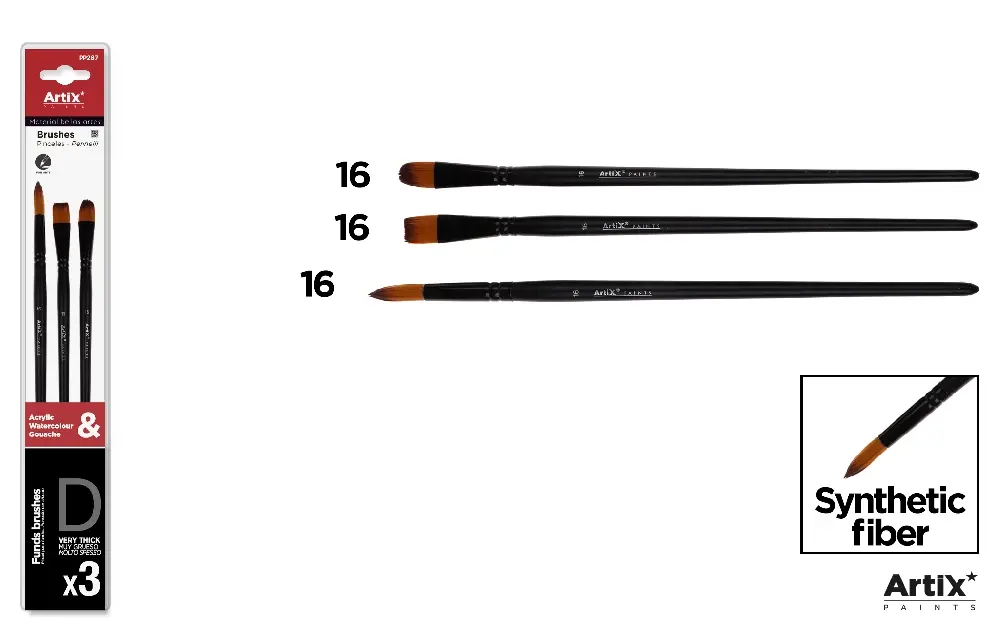 FINE ARTS&GRAPHICS - PENSULE IPB PROFESIONALE 3/SET NR.16, DREPT, LIMBA DE PISICA, ASCUTIT PP287