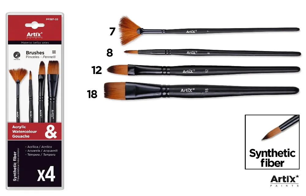 FINE ARTS&GRAPHICS - PENSULE IPB PROFESIONALE VF.SINTETIC 4/SET NR.7,8,12,18, PP387-03