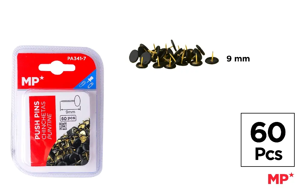 Pioneze - PIONEZE IPB NEGRE 9MM 60/SET PA341-7