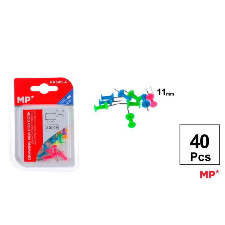 Pioneze - Pioneze Colorate Panou Plută 11mm, 40 buc/set