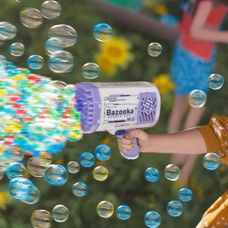 Jucarii - Pistol cu LED pentru Baloane de Săpun, Tip Bazooka