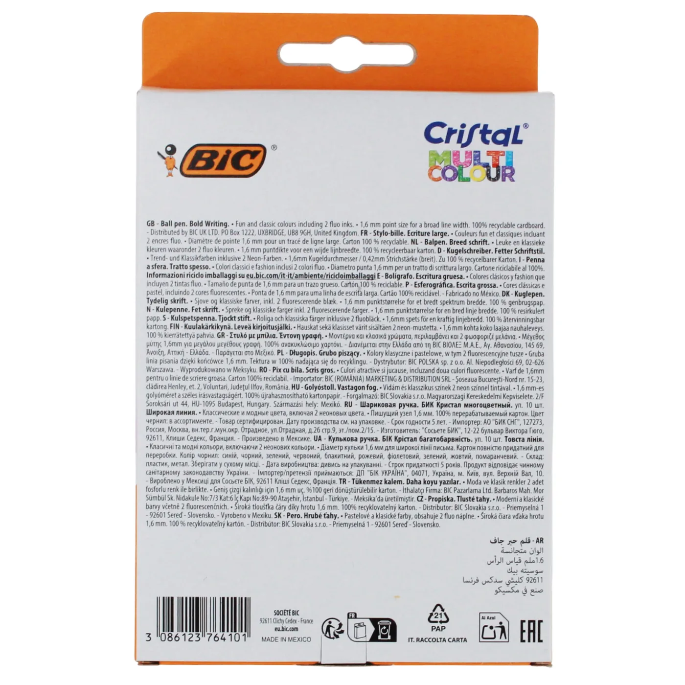 PIX BIC CRISTAL MULTICOLOR 1.6MM 10 CULORI/SET X109524180 [1]