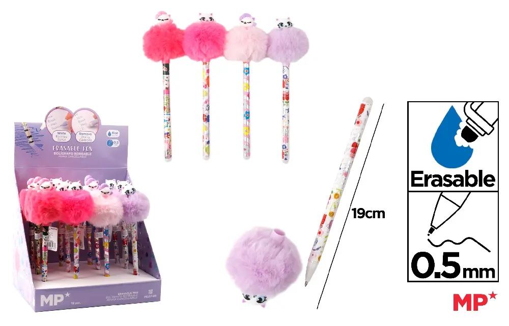 Instrumente pentru scris kids - PIX CU RADIERA IPB FANTASY POM POM PISICUTE PE237-03