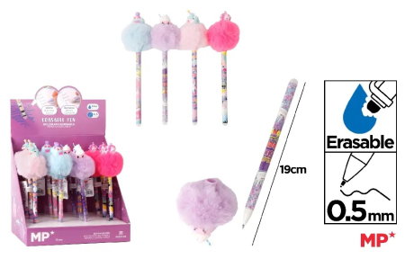 Instrumente pentru scris kids - PIX CU RADIERA IPB FANTASY POM POM UNICORNI PE237-05