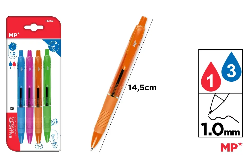 Instrumente scris, corectat pt studenti - PIX IPB 1.00MM CLICK 4 CULORI/SET PE163
