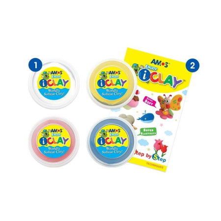 Plastilina Amos 4 Culori / Set 18g / Buc P86 [3]