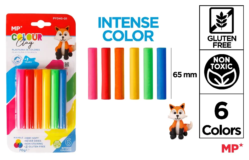Plastilina, Planseta plastilina - PLASTILINA SOFT IPB 70GR 6/SET CULORI INTENSE PY040-01