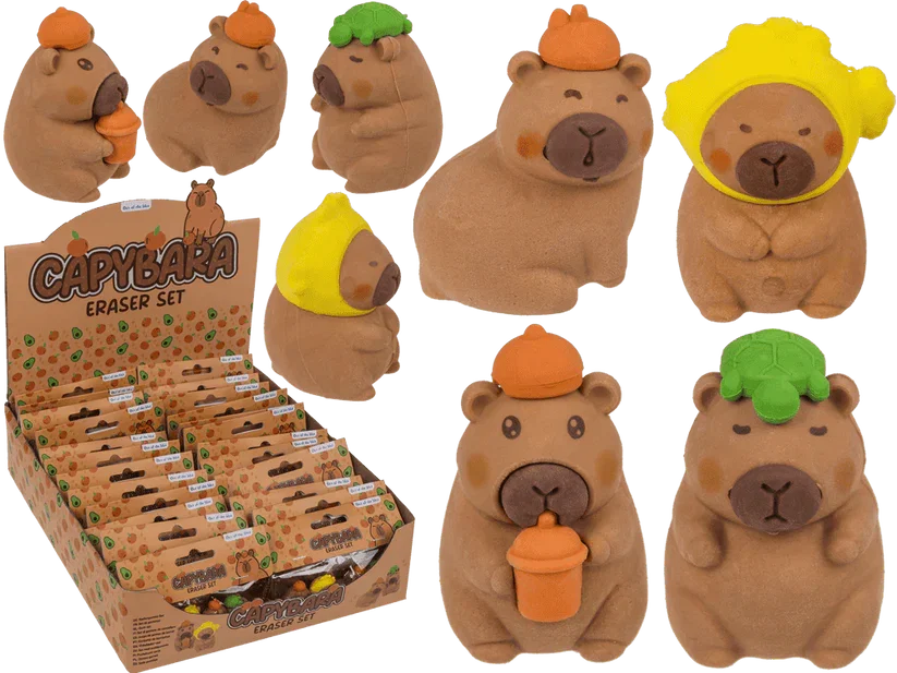 Articole papetarie pentru copii - Set 4 Radiere Capybara 3.5x2cm 29/2605 - ipb.ro