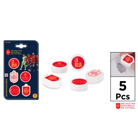 Articole papetarie pentru copii - Radieră IPB 5/Set Albă Diverse Modele Fotbal Naționala Spaniei RF009