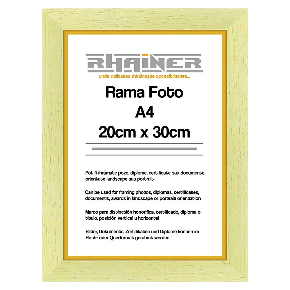 MIJLOACE DE PREZENTARE - Rama Foto A4 Madrid Crem/Auriu FA4-01/8306