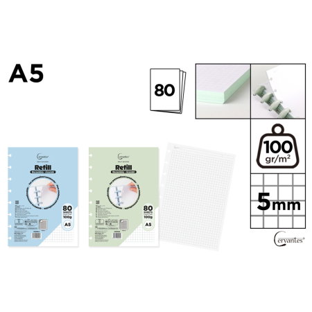 Rezerve caiet mecanic - Rezerva Caiet Spiralat A5 IPB 80F 100G Patratele CE004