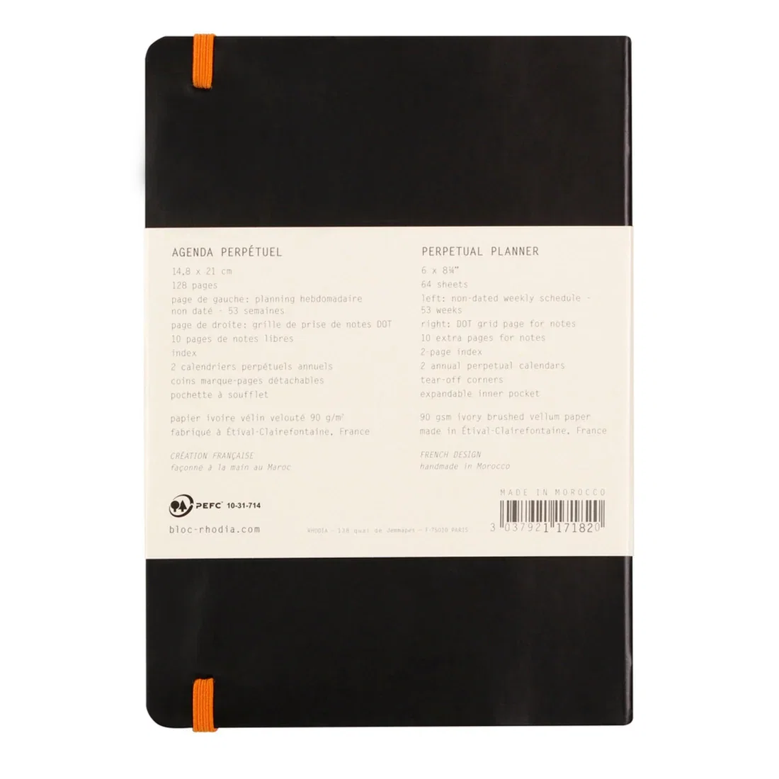 RH AGENDA A5 CU ELASTIC 64F SAPTAMANALA NEDATATA RHODIA PERPETUAL PIELE NEAGRA 117182C [7]