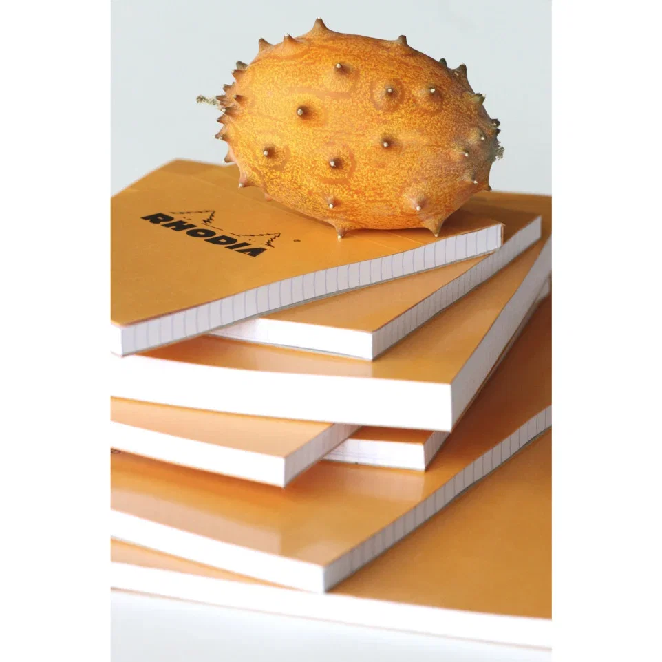 BLOC NOTES A5 80F N16 VELIN ORANGE RHODIA 16000C [4]