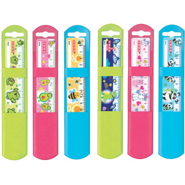 Rigle, echere si raportor plastic - Riglă 16cm Fancy Arda R17DPU - Design Colorat