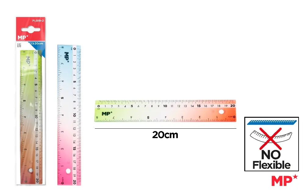 Rigle, echere si raportor plastic - RIGLA IPB 20CM PLASTIC COLOR PL019-2