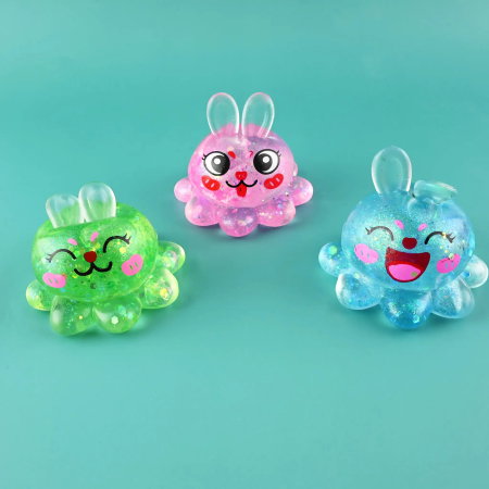 FIGURINA SQUISHY SUGAR 7.5CM CARACATITA IEPURAS GLITTER 41070 [0]