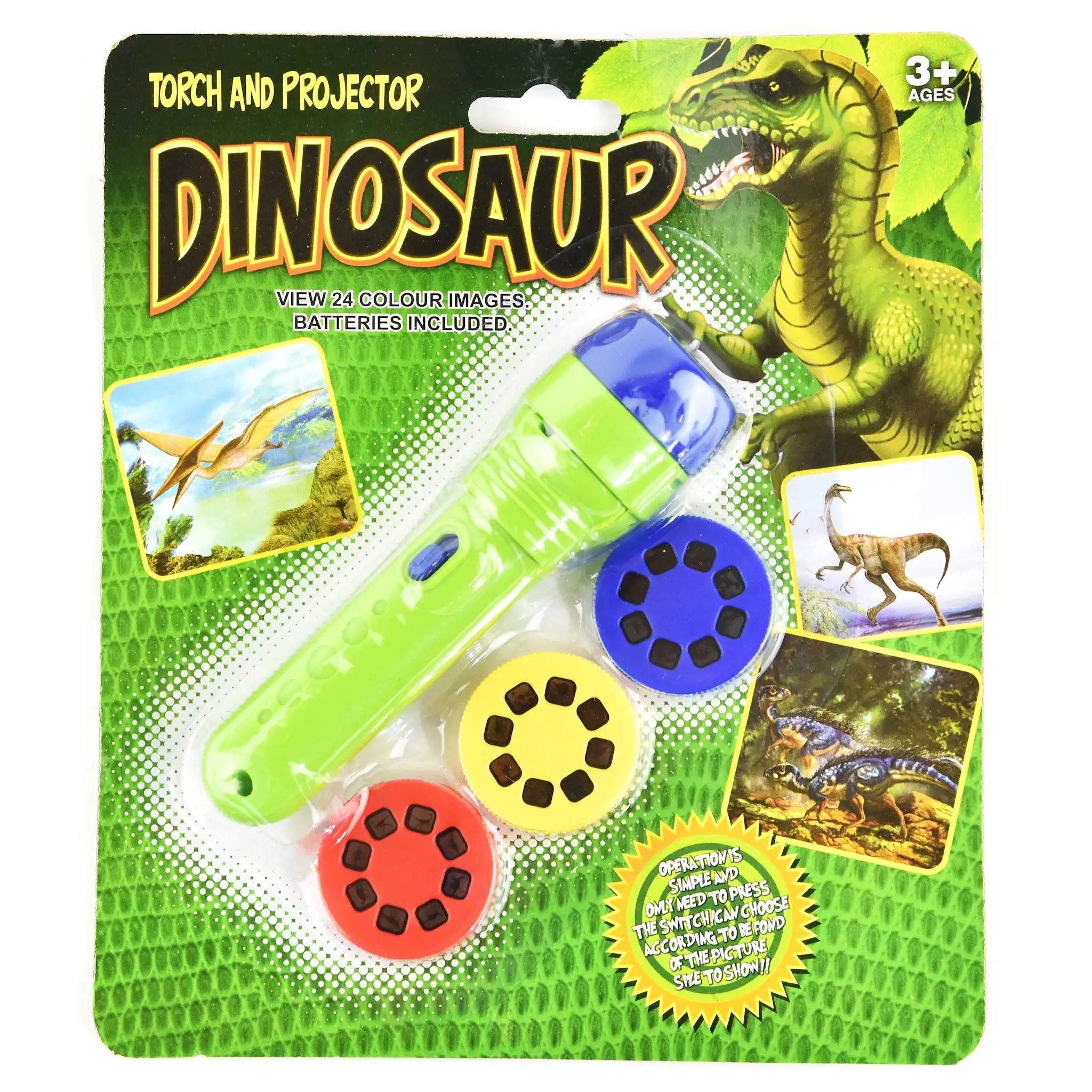 Jucarii - LANTERNA PROIECTOR COPII 24 IMAGINI DINOZAUR 26010
