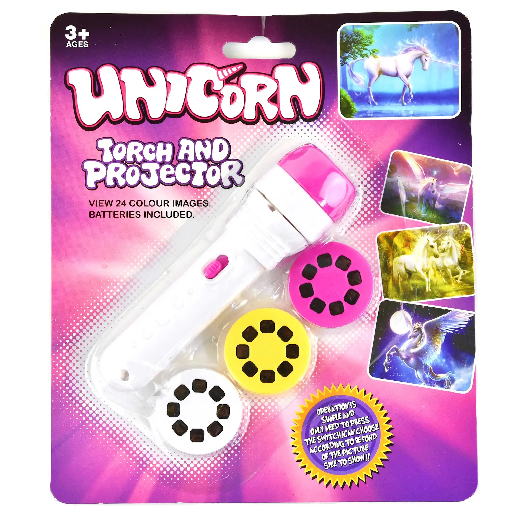 ARTICOLE COPII - LANTERNA PROIECTOR COPII 24 IMAGINI UNICORN 26011